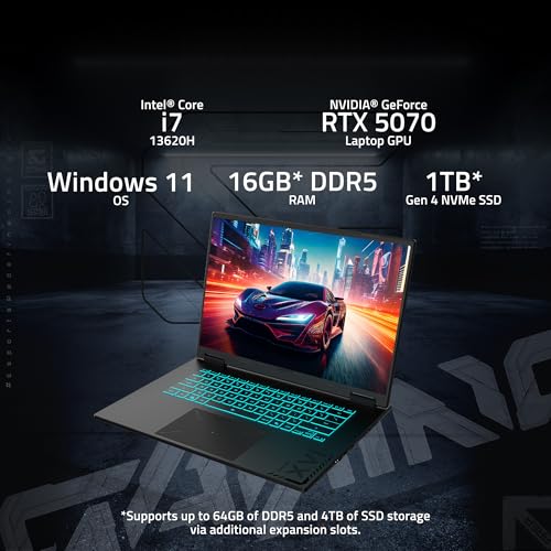 GIGABYTE   Gaming A16 Gaming Laptop   165Hz 1920x1200 WUXGA   NVIDIA GeForce RTX 5060   Intel i7 13620H   1TB SSD with 16GB DDR5 RAM   Windows 11 Home AD Gaming A16 CVHI3US894SH