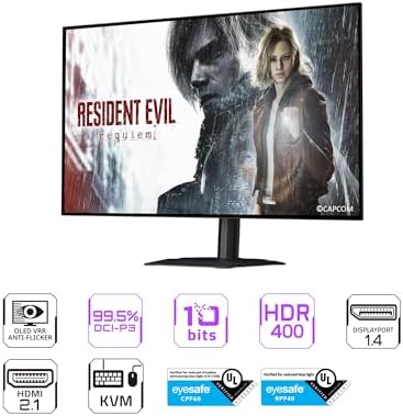 GIGABYTE   MO27Q28GR   27 W OLED Gaming Monitor   QHD 2560x1440 280Hz   0 03ms GTG   AMD FreeSync Premium Pro  G SYNC Compatible   Type C KVM   HDMI  DP  Type C   Height and Tilt Adjustable   Black