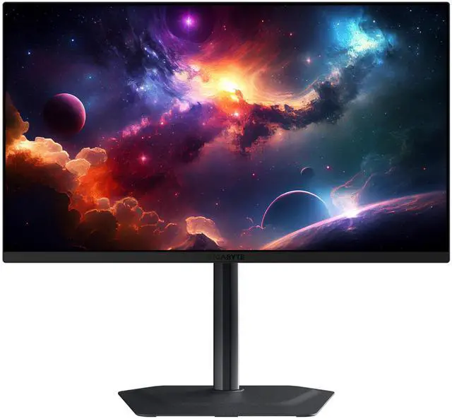 GIGABYTE   MO27Q2   27" QD OLED Gaming Monitor   QHD 2560x1440   240Hz   0 03ms GTG   AMD FreeSync Premium Pro   Type C KVM   HDMI  DP   Height Adjustable   Black