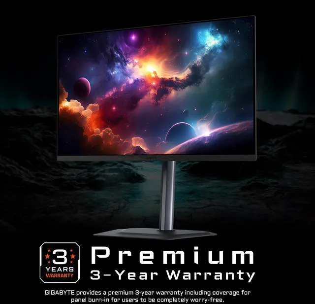 GIGABYTE   MO27Q2   27" QD OLED Gaming Monitor   QHD 2560x1440   240Hz   0 03ms GTG   AMD FreeSync Premium Pro   Type C KVM   HDMI  DP   Height Adjustable   Black