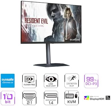 GIGABYTE   MO27U2 27 QD OLED Gaming Monitor   UHD 3840x2160 240Hz   0 03ms GTG   AMD FreeSync Premium Pro  G SYNC Compatible   Type C KVM   HDMI  DP  Type C   Height and Tilt Adjustable   Black