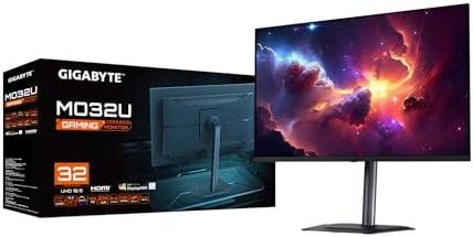 GIGABYTE   MO32U   32 QD OLED Gaming Monitor   UHD 3840x2160 165Hz   0 03ms GTG   AMD FreeSync Premium Pro   Type C KVM   HDMI  DP   Height Adjustable   Black