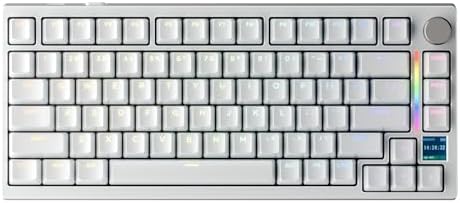 GK GAMAKAY TK75HE V2 Rapid Trigger Wireless Keyboard TFT Screen  Tri Mode BT/2 4GHz/USB C  8KHz Polling Rate 0 005mm RT  Hall Effect Magnetic Switch 75  Gaming Keyboard  White  Magnetic Mercury