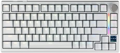 GK GAMAKAY TK75HE V2 Rapid Trigger Wireless Keyboard TFT Screen  Tri Mode BT/2 4GHz/USB C  8KHz Polling Rate 0 005mm RT  Hall Effect Magnetic Switch 75  Gaming Keyboard  White  Magnetic Mercury