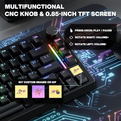 GK GAMAKAY TK75HE V2 Rapid Trigger Wireless Keyboard TFT Screen  Tri Mode BT/2 4GHz/USB C  8KHz Polling Rate 0 005mm RT  Hall Effect Magnetic Switch 75  Gaming Keyboard  White  Magnetic Mercury