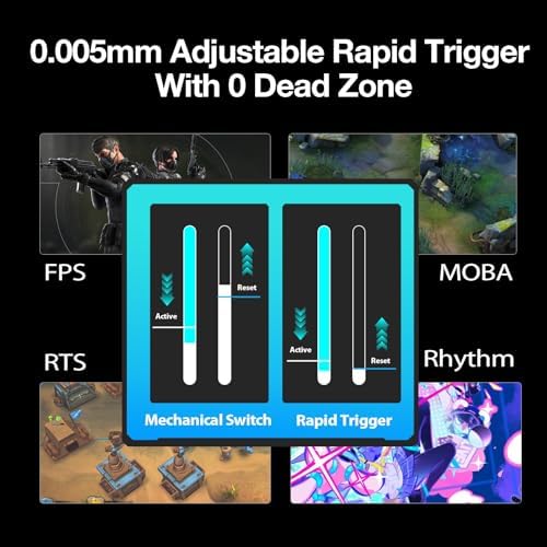 GK GAMAKAY TK75HE V2 Rapid Trigger Wireless Keyboard TFT Screen  Tri Mode BT/2 4GHz/USB C  8KHz Polling Rate 0 005mm RT  Hall Effect Magnetic Switch 75  Gaming Keyboard  White  Magnetic Mercury