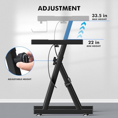 GLEAM Keyboard Stand Digital Piano Stand   Heavy Duty Iron Folding Z Design  Foam Padded Arms  Fits 54 88 Key Electric Pianos  DJ  Turntables  Synths and Midi Keyboards  Black