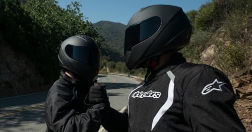 GLX GX11 Compact Motorcycle Helmet   Matte Black  Large   Full Face w/ Tinted Visor  DOT Approved