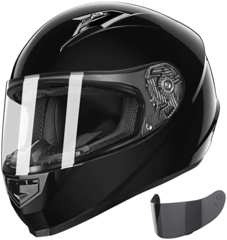 GLX GX11 Compact Motorcycle Helmet   Matte Black  Large   Full Face w/ Tinted Visor  DOT Approved
