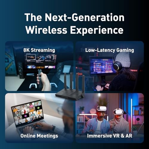 GL iNet GL BE6500  Flint 3e  WiFi 7 Router  High Speed WiFi Router for Wireless Internet w/VPN  5 x 2 5G Ethernet Port for Fiber Optic Modem  Long Range Large Home  Business & Gaming Computer Routers