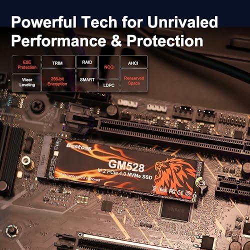 GM528 M 2 SSD NVMe PCIe 2280 Internal Solid State Hard Drive  Up to 5000 MB/s  3D NAND SLC Cache  SSD for Gaming PC Storage  Business Laptop  Home Entertainment  Creative Workflow  4TB 