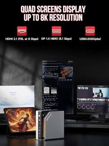 GMKtec EVO X2 AI Mini PC Ryzen Al Max  395  up to 5 1GHz  Mini Gaming Computers  96GB LPDDR5X 8000MHz  12GB 8  1TB PCIe 4 0 SSD  Quad Screen 8K Display  WiFi 7 & USB4  SD Card Reader 4 0