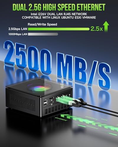 GMKtec Mini PC para juegos AMD Ryzen 9 8945HS (Turbo 5.1GHz) 32GB DDR5 2TB SSD, computadoras PC Oculink, Dual NIC LAN 2.5G, WiFi 6, USB3.2, USB-C 4.0, BT5.2, DP, HDMI, Dual Fan Nucbox K11