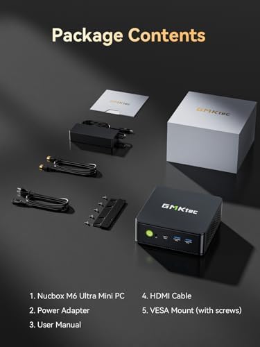 GMKtec Gaming Mini PC Ryzen 7640HS  Beats 6800H/6800U  16GB DDR5 512GB NVMe SSD Dual NIC LAN 2 5GbE /WiFi 6E BT5 2 /USB4 Desktop Computers Office Home M6 Ultra