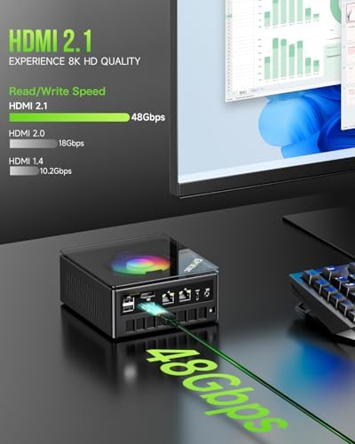 GMKtec Gaming PC  K11 AMD Ryzen 9 8945HS 8C/16T  Up to 5 2GHz   32GB DDR5 RAM 1TB Mini PC Desktop Computer  Oculink  Dual NIC 2 5GbE LAN  HDMI/DisplayPort/USB4 2