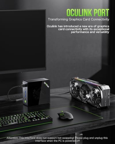 GMKtec Gaming PC  K11 AMD Ryzen 9 8945HS 8C/16T  Up to 5 2GHz   32GB DDR5 RAM 1TB Mini PC Desktop Computer  Oculink  Dual NIC 2 5GbE LAN  HDMI/DisplayPort/USB4 2