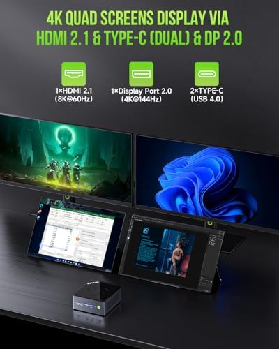 GMKtec Gaming PC  K11 AMD Ryzen 9 8945HS 8C/16T  Up to 5 2GHz   32GB DDR5 RAM 1TB Mini PC Desktop Computer  Oculink  Dual NIC 2 5GbE LAN  HDMI/DisplayPort/USB4 2