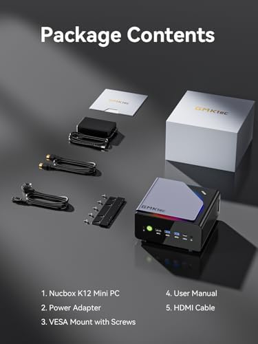 GMKtec K12 Gaming Mini PC Oculink AMD Ryzen 7 H 255  Upgraded 8745HS  32GB DDR5 RAM 512GB SSD  Desktop Computer Radeon 780M Graphics  3X M 2 2280 Storage Expansion  Dual NIC 2 5G  HDMI 2 1  USB4