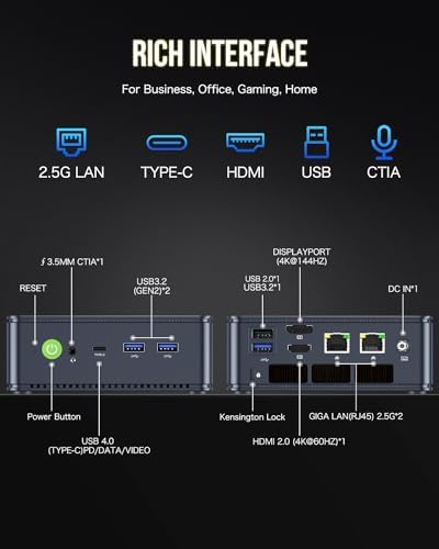 GMKtec K12 Gaming Mini PC Oculink AMD Ryzen 7 H 255  Upgraded 8745HS  32GB DDR5 RAM 512GB SSD  Desktop Computer Radeon 780M Graphics  3X M 2 2280 Storage Expansion  Dual NIC 2 5G  HDMI 2 1  USB4
