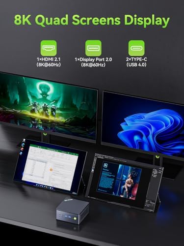 GMKtec K12 Gaming Mini PC Oculink AMD Ryzen 7 H 255  Upgraded 8745HS  32GB DDR5 RAM 512GB SSD  Desktop Computer Radeon 780M Graphics  3X M 2 2280 Storage Expansion  Dual NIC 2 5G  HDMI 2 1  USB4