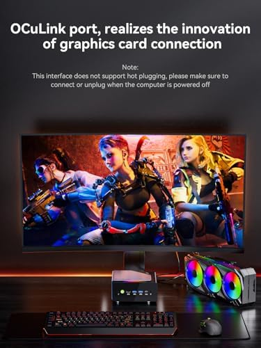 GMKtec K12 Gaming Mini PC Barebone with Ryzen 7 H 255  Upgraded 8745HS up to 4 9GHz   3X M 2 2280 Storage Expansion  Oculink Port  Dual NIC 2 5G  Quad Display HDMI 2 1 DP1 4  USB4  No RAM/SSD/OS