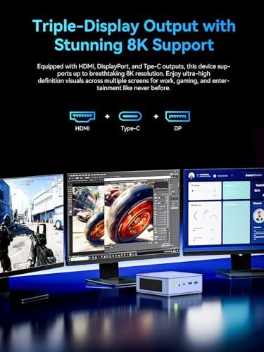 GMKtec M6 Ultra Gaming Mini PC Ryzen 7640HS  Upgraded 6600H/ 6800H   32GB RAM DDR5 512GB SSD Dual NIC LAN 2 5GbE Desktop Computers Office Home  Triple 4K Display  WiFi 6  USB4  BT 5 2  DP  HDMI 2 0