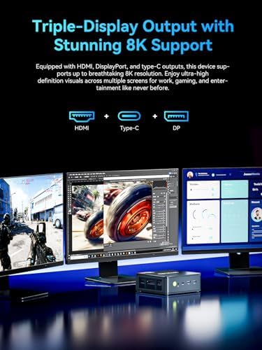 GMKtec M6 Ultra Gaming Mini PC Ryzen 7640HS  Upgraded 6600H/ 6800H   32GB RAM DDR5 512GB SSD Dual NIC LAN 2 5GbE Desktop Computers Office Home  Triple 4K Display  WiFi 6  USB4  BT 5 2  DP  HDMI 2 0