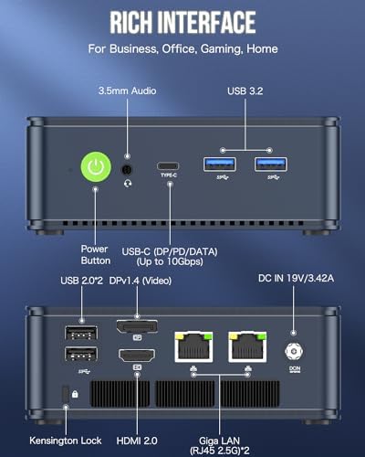 GMKtec Mini PC M6 Ultra Gaming Ryzen 7640HS (6600H/ 6800H), 32GB RAM DDR5 512GB SSD Dual NIC LAN 2.5GbE Computadoras de escritorio Office Home, pantalla triple 4K, WiFi 6, USB4, BT 5.2, DP, HDMI 2.0