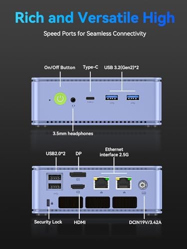 GMKtec Mini PC M6 Ultra Gaming Ryzen 7640HS (6600H/ 6800H), 32GB RAM DDR5 512GB SSD Dual NIC LAN 2.5GbE Computadoras de escritorio Office Home, pantalla triple 4K, WiFi 6, USB4, BT 5.2, DP, HDMI 2.0