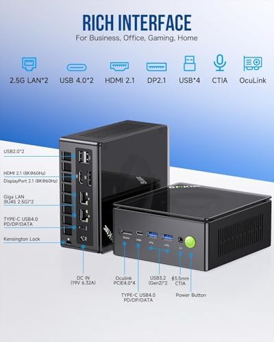 GMKtec M6 Ultra Gaming Mini PC Ryzen 7640HS  Upgraded 6600H/ 6800H   32GB RAM DDR5 512GB SSD Dual NIC LAN 2 5GbE Desktop Computers Office Home  Triple 4K Display  WiFi 6  USB4  BT 5 2  DP  HDMI 2 0