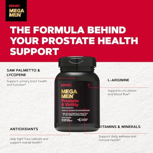 GNC Mega Men Prostate and Virility Multivitamin for Men  Supports Optimal Sexual Health and Prostate Health  90 Count