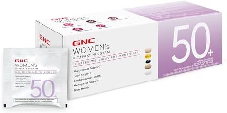 GNC Women s 50  Vitapak  5 in 1 Multivitamin Pack  Healthy Hormones  Brain Health  Metabolism  Bone Strength  Edible Dietary Supplement  30 Servings