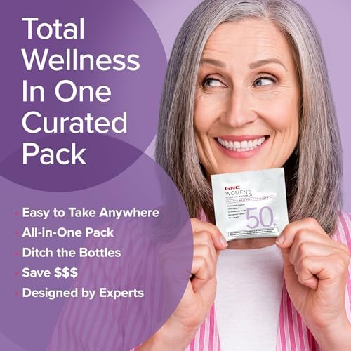 GNC Women s 50  Vitapak  5 in 1 Multivitamin Pack  Healthy Hormones  Brain Health  Metabolism  Bone Strength  Edible Dietary Supplement  30 Servings