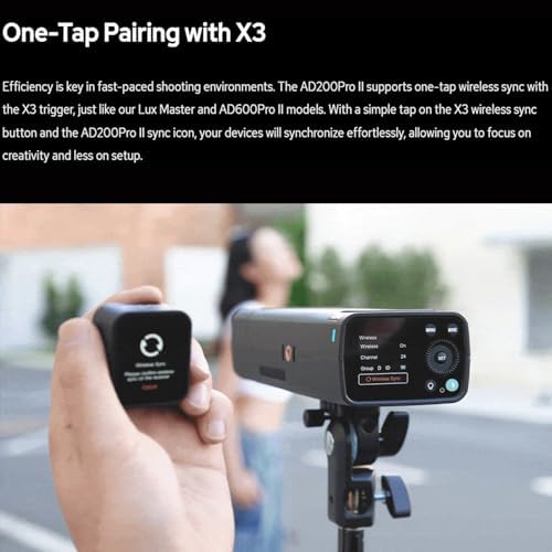 GODOX AD200 Pro II Godox AD200Pro II Godox AD200ProII 2 4G TTL Pocket Flash Strobe 500 Full Power Flashes 0 01 1 8s Recycling 2900mAh Battery for Canon Sony Nikon Fujifilm Olympus Panasonic Etc Camera