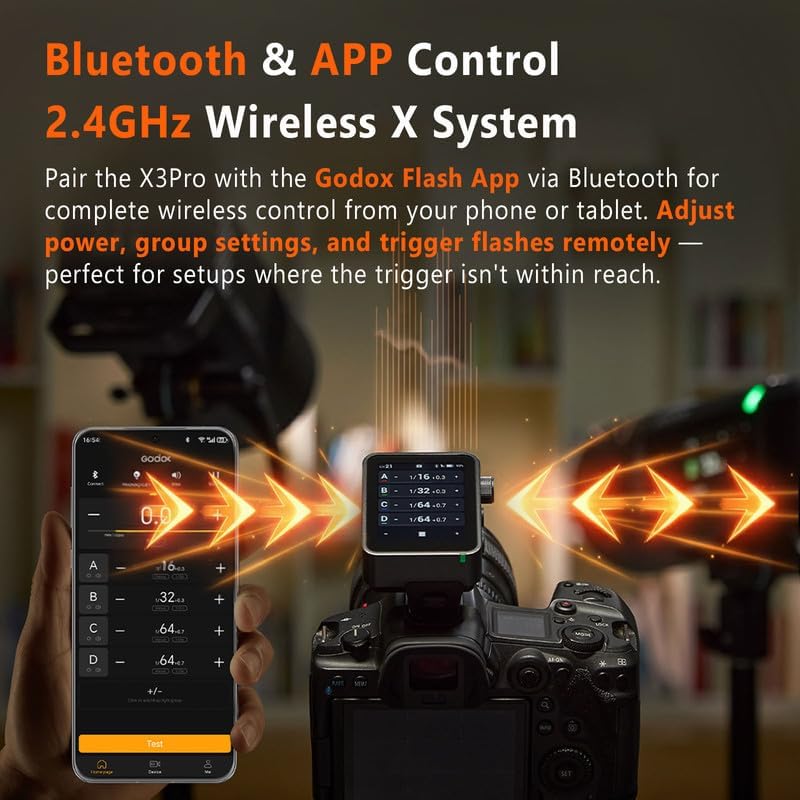 GODOX X3 PRO S X3PRO TTL Wireless Flash Trigger for Sony with Bluetooth Integration & APP Control Touch Screen 2 4GHz Wireless X System Pro Shooting Modes Shutter Control Fast Charging