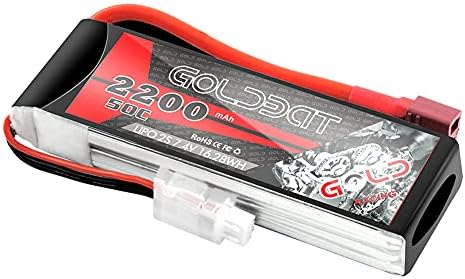 GOLDBAT 2200mAh 2S Lipo Battery 7 4V 50C Softcase Battery with T Connector for FPV Drone UAV Quadcopter Helicopter Airplane RC Boat RC Car RC Models