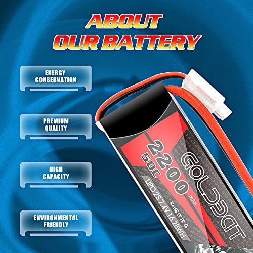 GOLDBAT 2200mAh 2S Lipo Battery 7 4V 50C Softcase Battery with T Connector for FPV Drone UAV Quadcopter Helicopter Airplane RC Boat RC Car RC Models