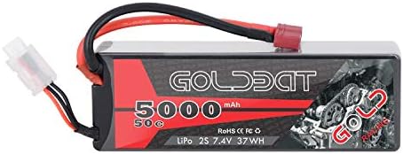GOLDBAT 2S Lipo Battery 5000mAh 50C 7 4V Pack Hardcase with T Plug for RC Evader BX Car  Traxxas Slash Buggy RC Truck  RC Truggy RC Airplane UAV Drone FPV