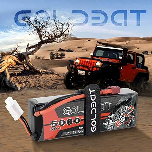 GOLDBAT 2S Lipo Battery 5000mAh 50C 7 4V Pack Hardcase with T Plug for RC Evader BX Car  Traxxas Slash Buggy RC Truck  RC Truggy RC Airplane UAV Drone FPV
