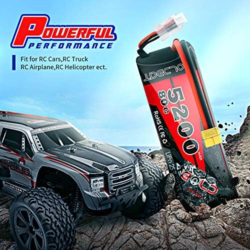 GOLDBAT 5200mAh 80C 2S 7 4V RC LiPo Battery Hard Case with XT60 Plug for RC Evader BX Car RC Truck RC Truggy Racing  2 Pack 