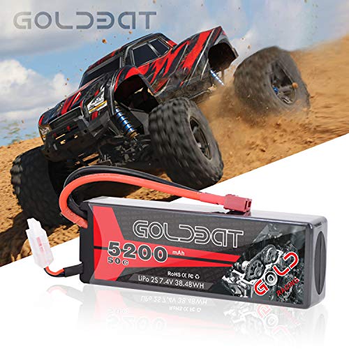 GOLDBAT LiPo Battery Pack Hard Case 5200mAh 2S 7 4V 50C RC Battery for RC Vehicle Hobby Models  2 Pack