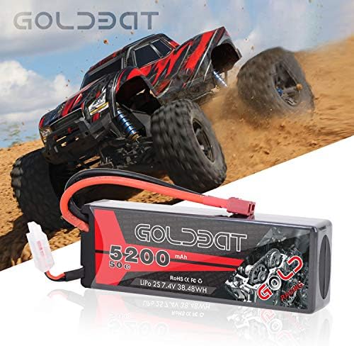 GOLDBAT LiPo Battery Pack Hard Case 5200mAh 2S 7 4V 50C RC Battery for RC Vehicle Hobby Models  2 Pack