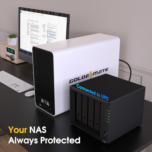 GOLDENMATE Batería de reserva y protector de sobretensiones de batería de litio de 1500VA/1000W, fuente de alimentación de batería de respaldo con baterías LiFePO4 (296Wh), AVR, sistema UPS de onda