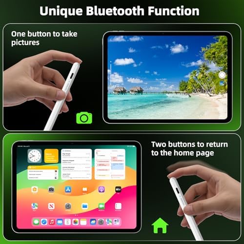 GOOJODOQ Stylus Pen for iPad 2018 2025 Supports Battery Indicator Screenshot Palm Rejection & Tilt Compatible with iPad 6/7/8/9/10/11 Pro 11/12 9/13/M4 iPad Air 3/4/5/6/M2/M3 mini 5/6 4Nibs 
