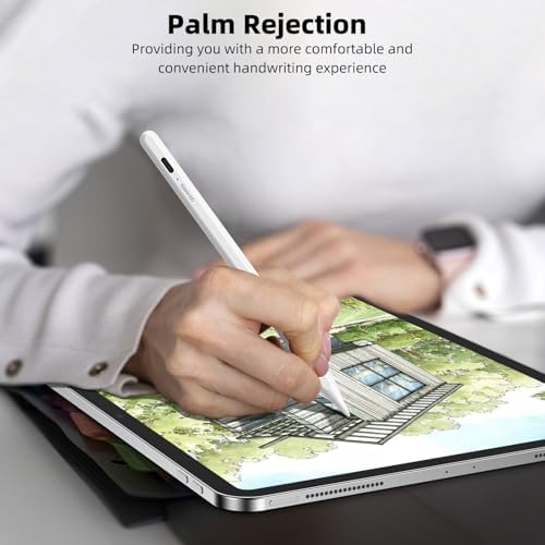 GOOJODOQ Stylus Pen for iPad 2018 2025 Supports Battery Indicator Screenshot Palm Rejection & Tilt Compatible with iPad 6/7/8/9/10/11 Pro 11/12 9/13/M4 iPad Air 3/4/5/6/M2/M3 mini 5/6 4Nibs 