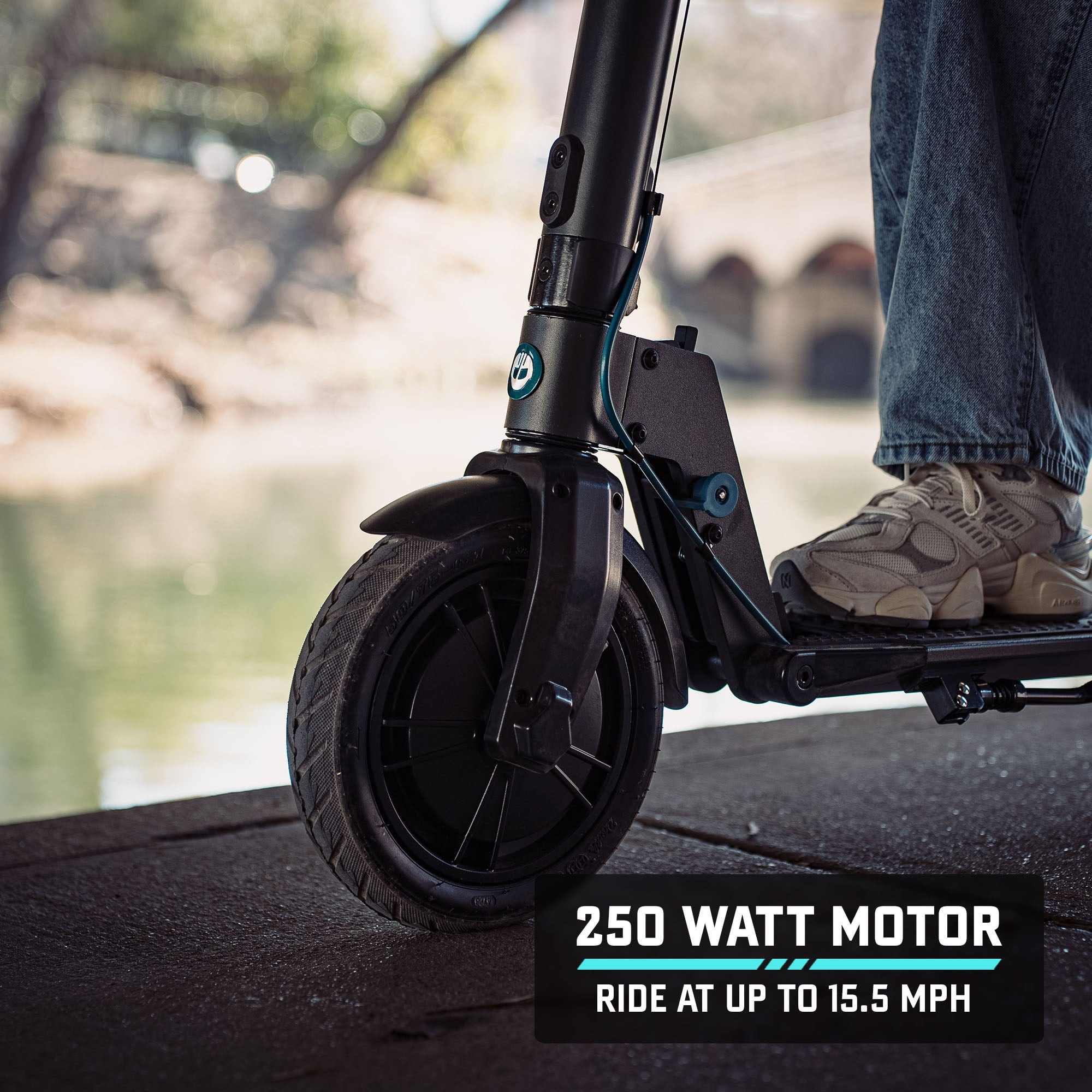 GOTRAX Rival Adult Electric Scooter  8 5" Pneumatic Tire  Max 12 mile Range and 15 5Mph Speed  250W Foldable Escooter for Adult  Black