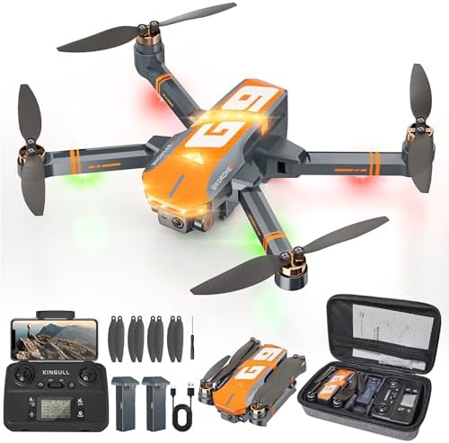 GPS Drones with 4K Camera for Adults with Brushless Motor and Follow Me Mode Long Flight Time and Distance 5G FPV Transmission and Auto Return G9 Foldable RC Quadcopter for Beginner Under249g  Dark gray 