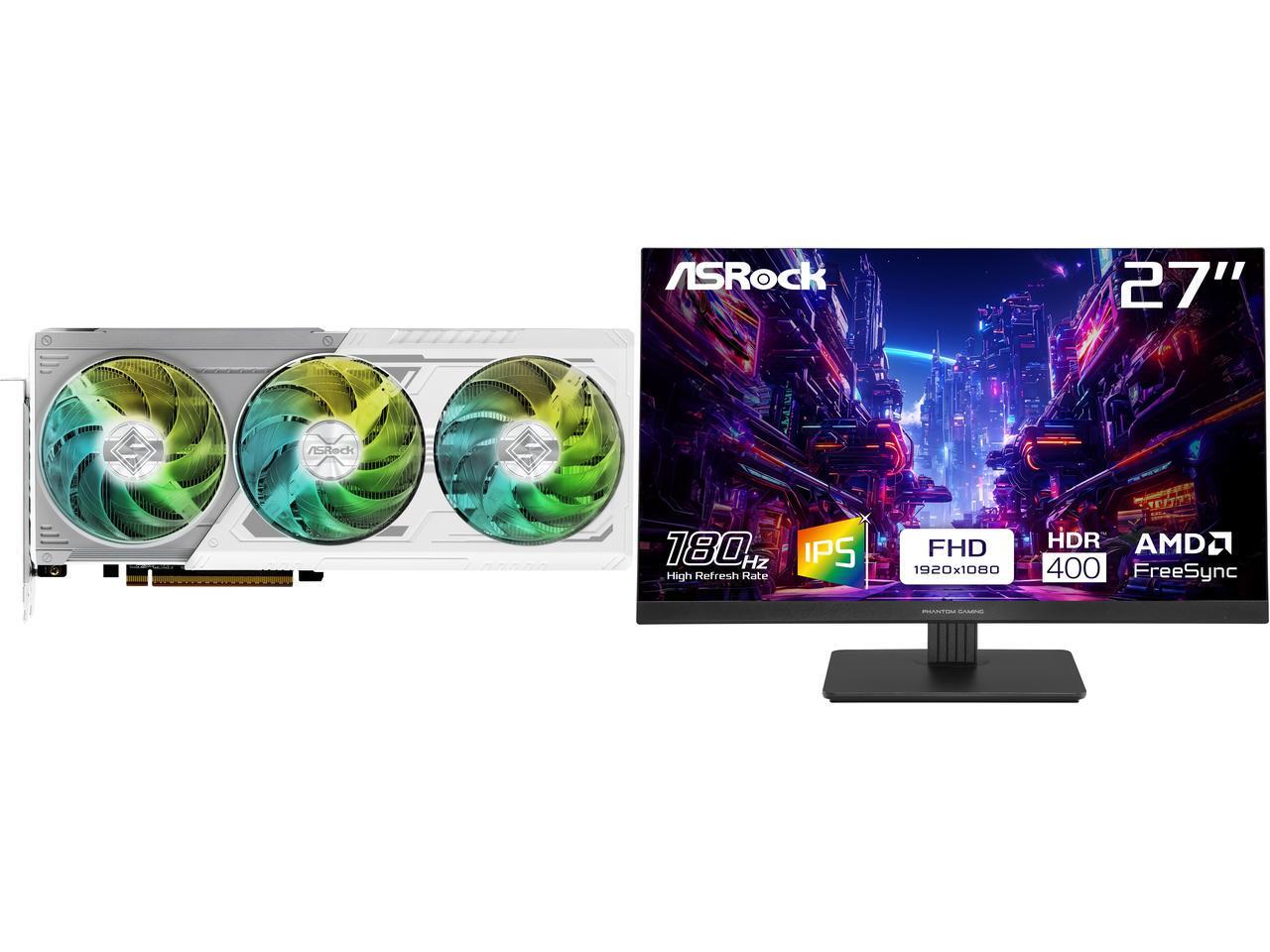 GPU Monitor Combo    ASRock RX9070XT SL 16G Bundle with  ASRock Phantom Gaming PG27FFT1B