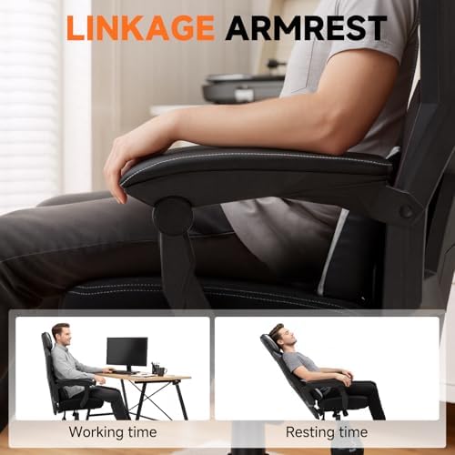 GTPLAYER Computer Chair with Adjustable Footrest  Ergonomic Gaming Chair with Headrest and Lumbar Support  Breathable Mesh Office Chair for Adults  High Back Reclining Desk Chair for Gaming and Office