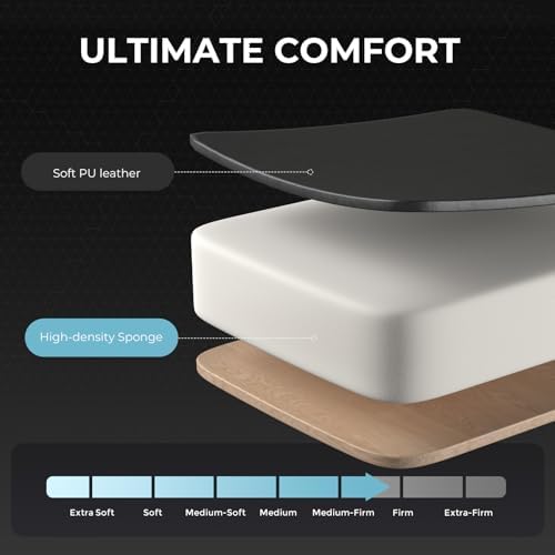 GTPLAYER Gaming Chair  Computer Chair with Footrest and Lumbar Support  Height Adjustable Game Chair with 360  Swivel Seat and Headrest and for Office or Gaming  Faux Leather  Black 